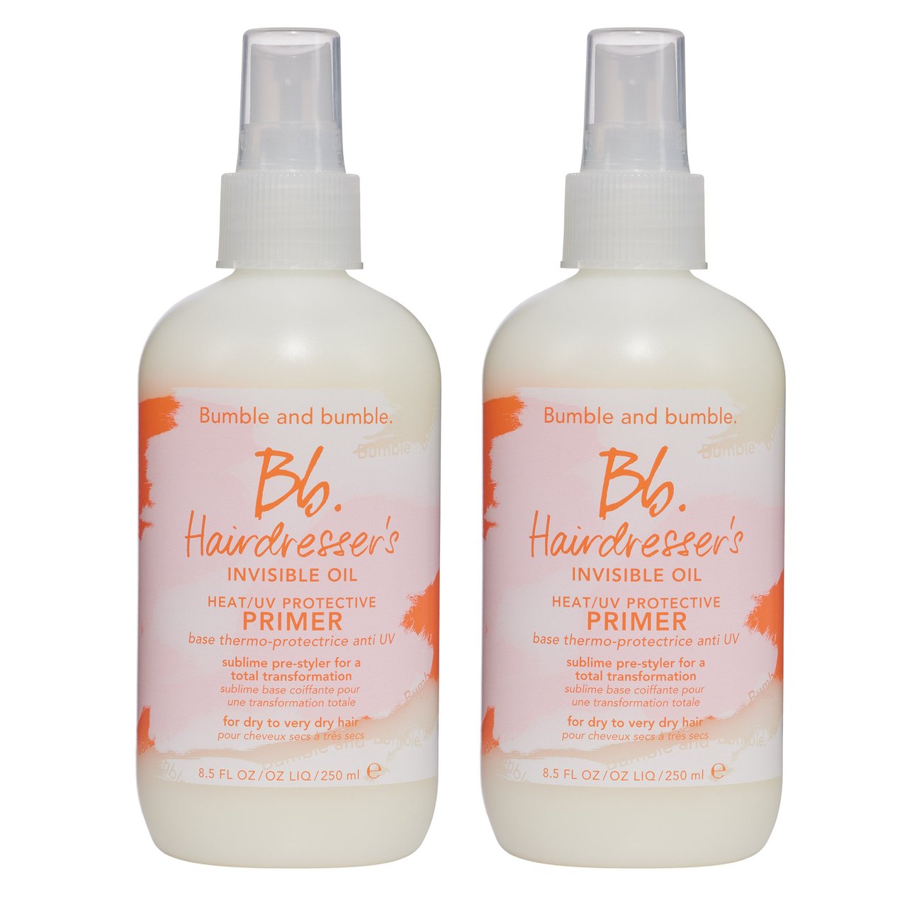Bumble and bumble Hairdresser's Invisible Oil Heat/UV Protective Primer, 8.5 fl oz, 2-Pack