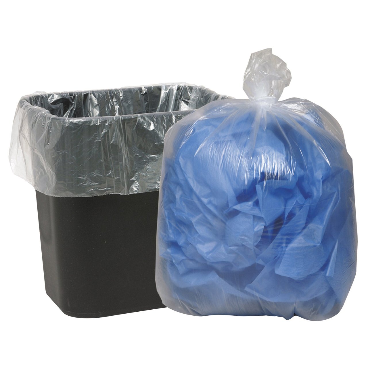 Webster Classic Clear 10-Gallon Can Liners, 500 Count (WBI242315C) - Image 1