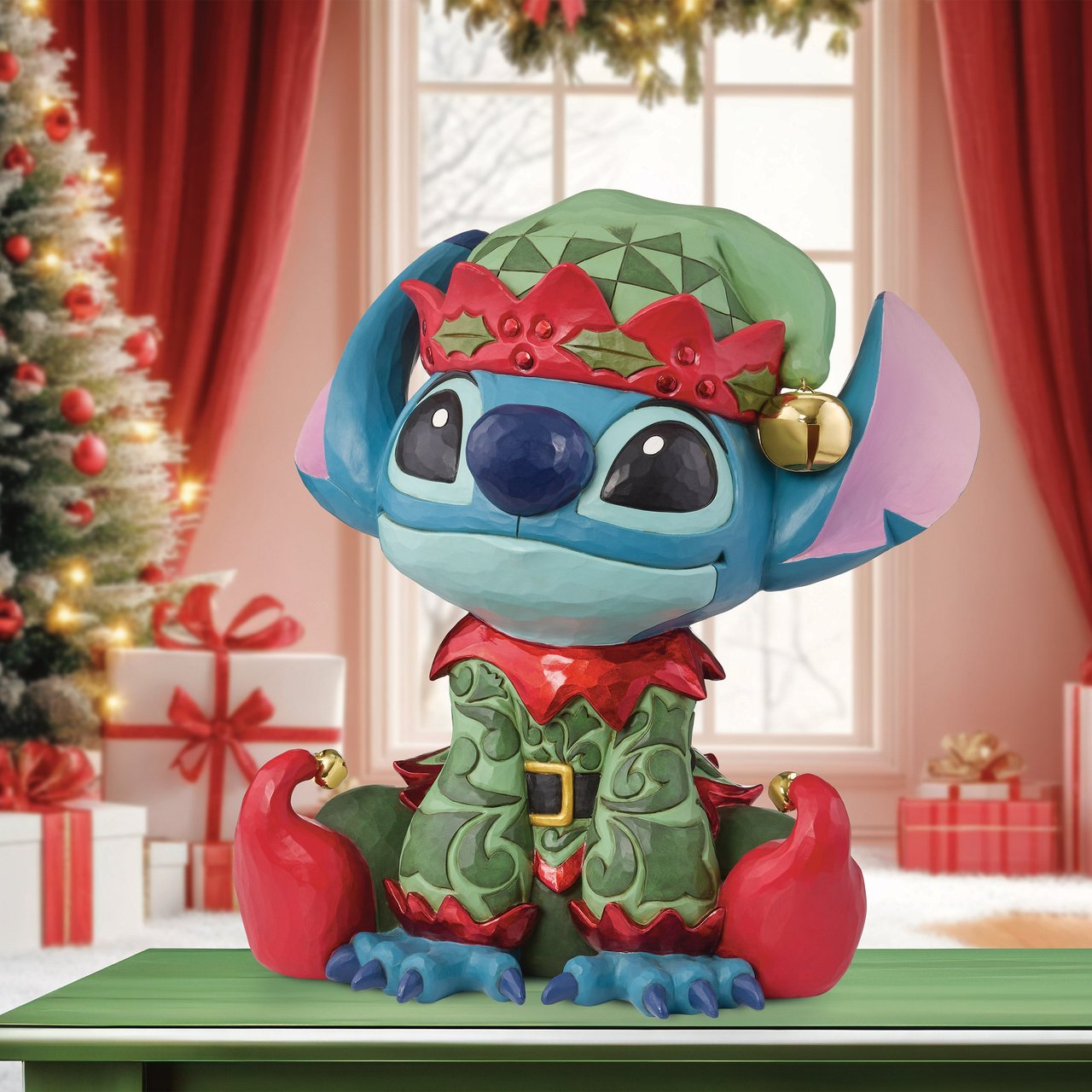 14.7" Disney Holiday Stitch Elf Figurine by Jim Shore - Image 1