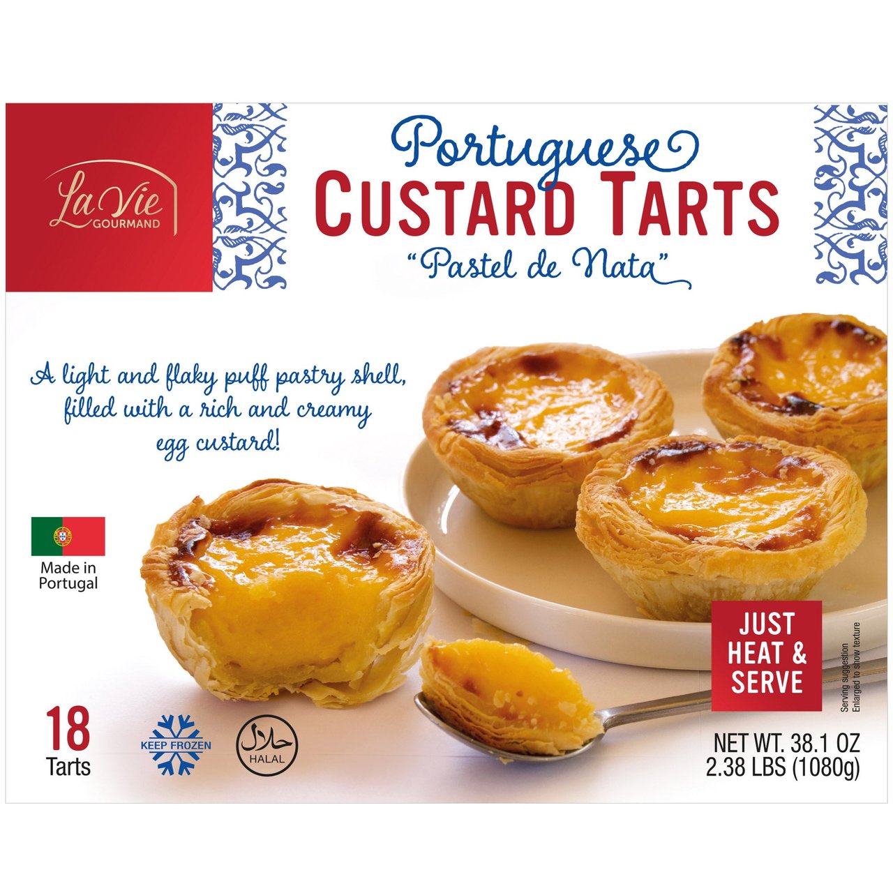 La Vie Gourmand Baked Custard Tarts 38.1 oz (2.38 lbs) - Image 1