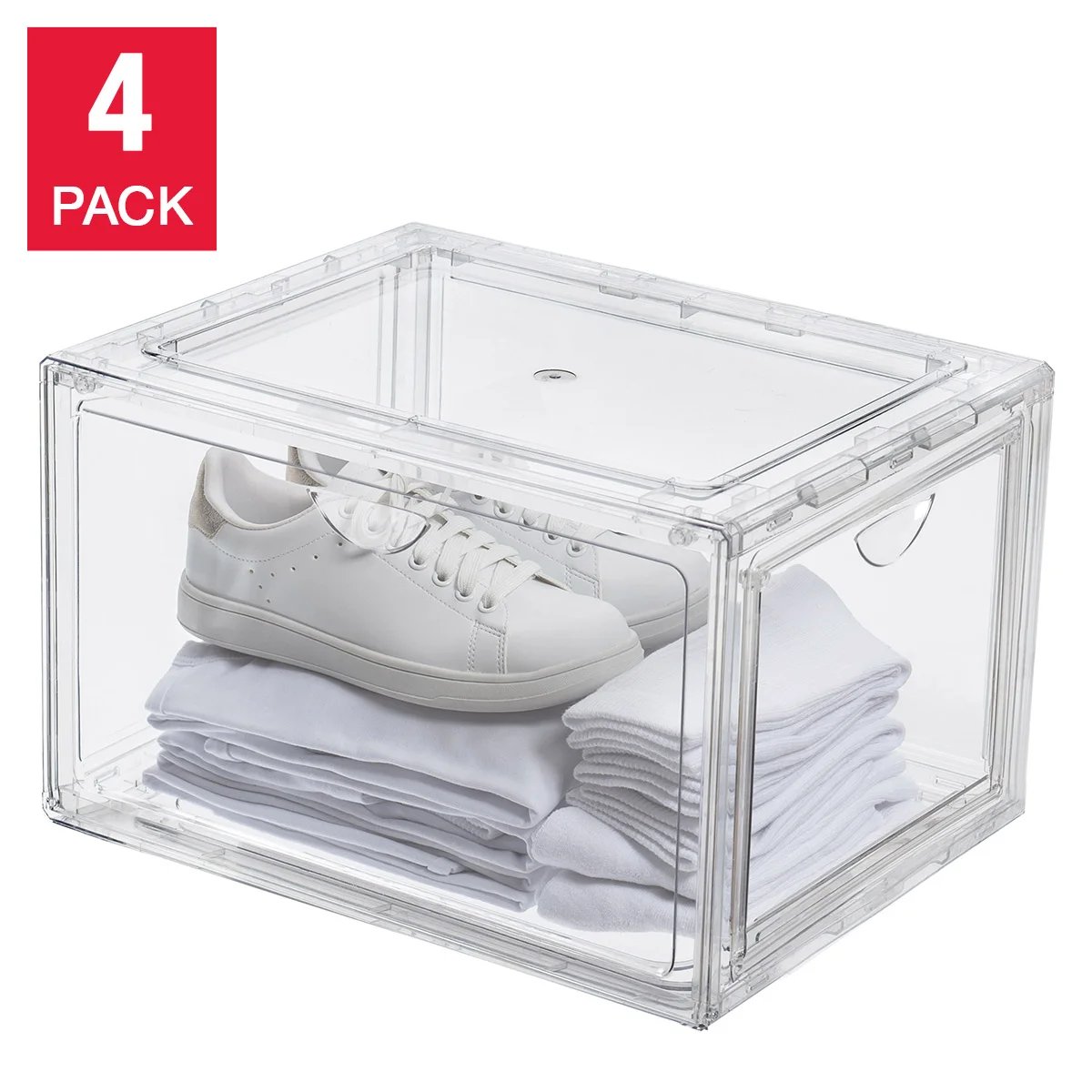 Stackable Shoe Boxes 4-Pack - Image 1