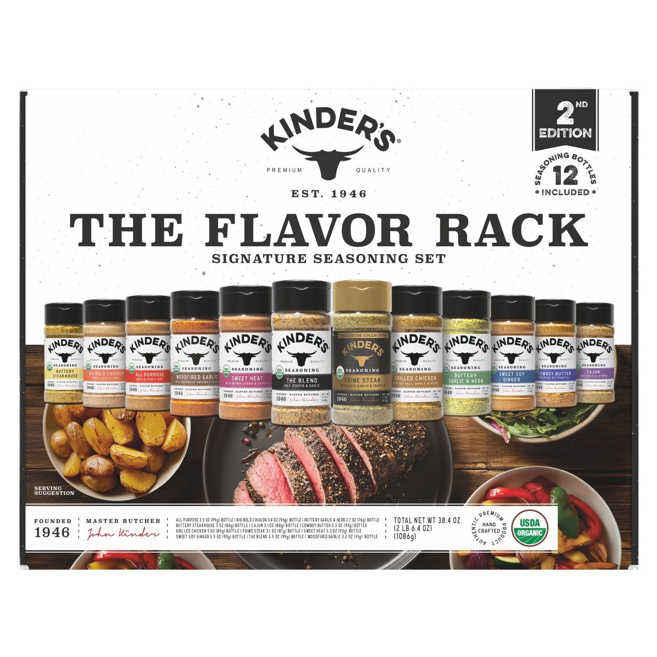 KINDER'S ORGANIC FLAVOR RACK 2 EDITION 12CT 38.4OZ - Image 1