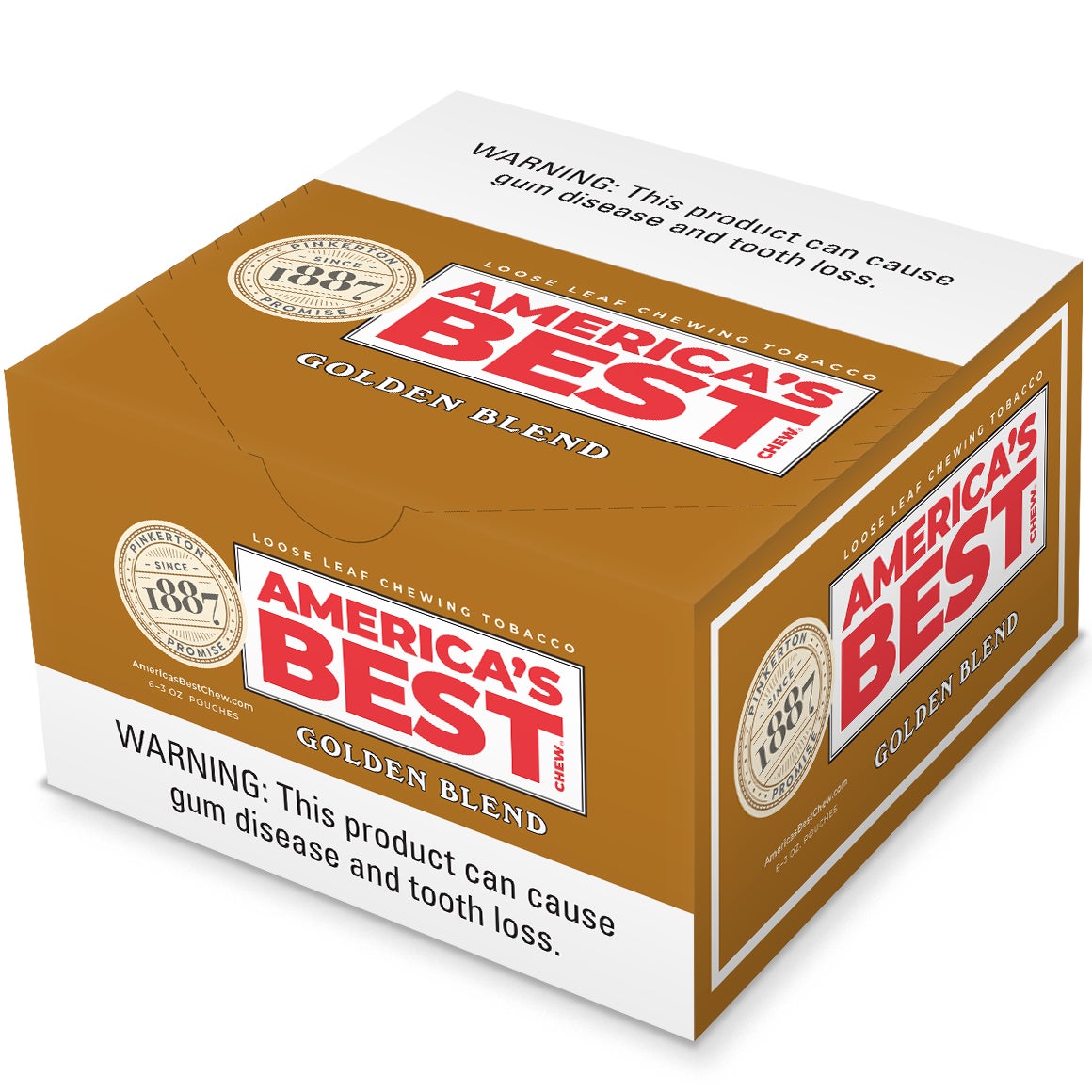 America's Best Golden Blend Chewing Tobacco 6 / 3oz Pouches - Image 1