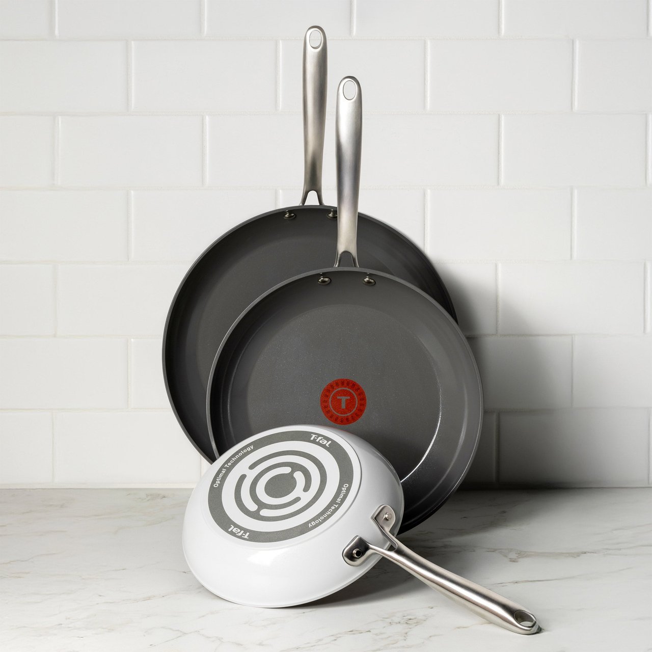T-fal Ceramic Non-Stick Fry Pans 3-Piece - Image 1
