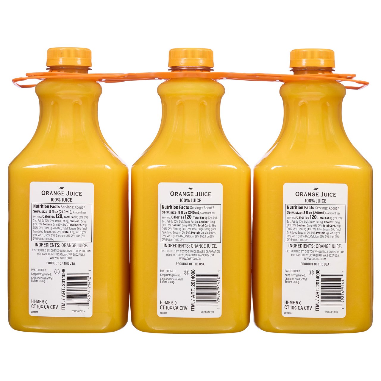 Kirkland Signature Orange Juice, 3/59 oz - Image 1