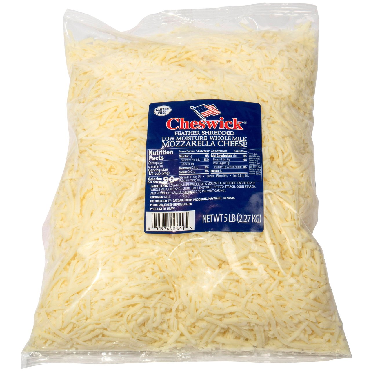 Cheswick Shredded Mozzarella 5 lbs