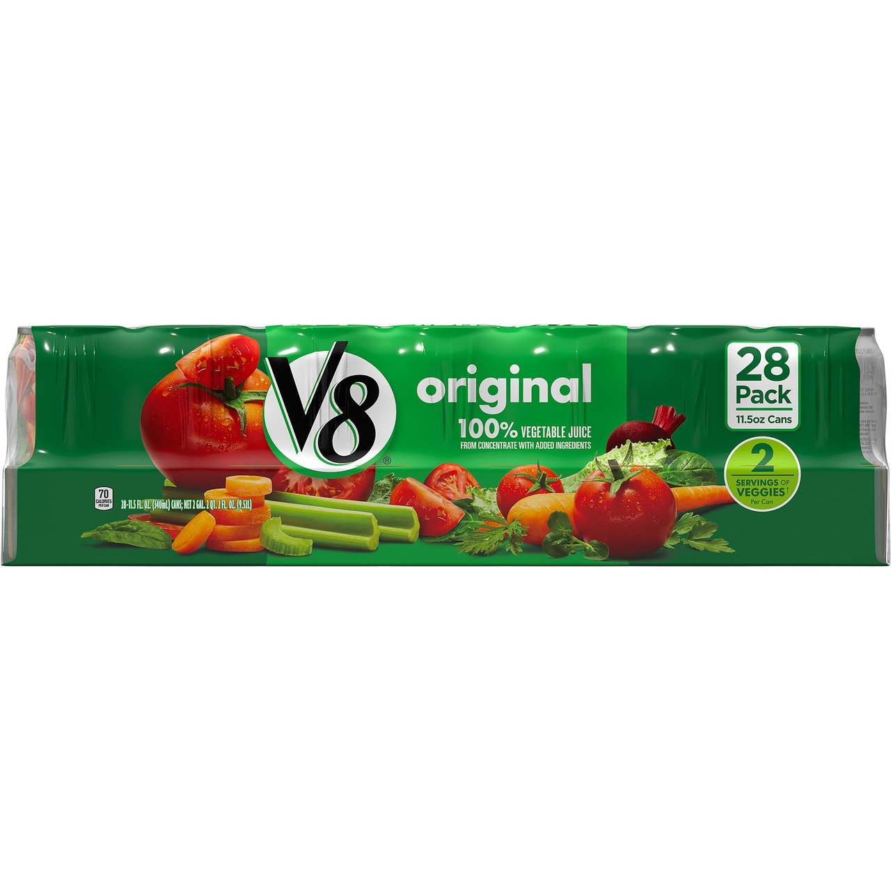 V8 Original 100% Vegetable Juice, 11.5 fl oz, 28-Count - Image 1