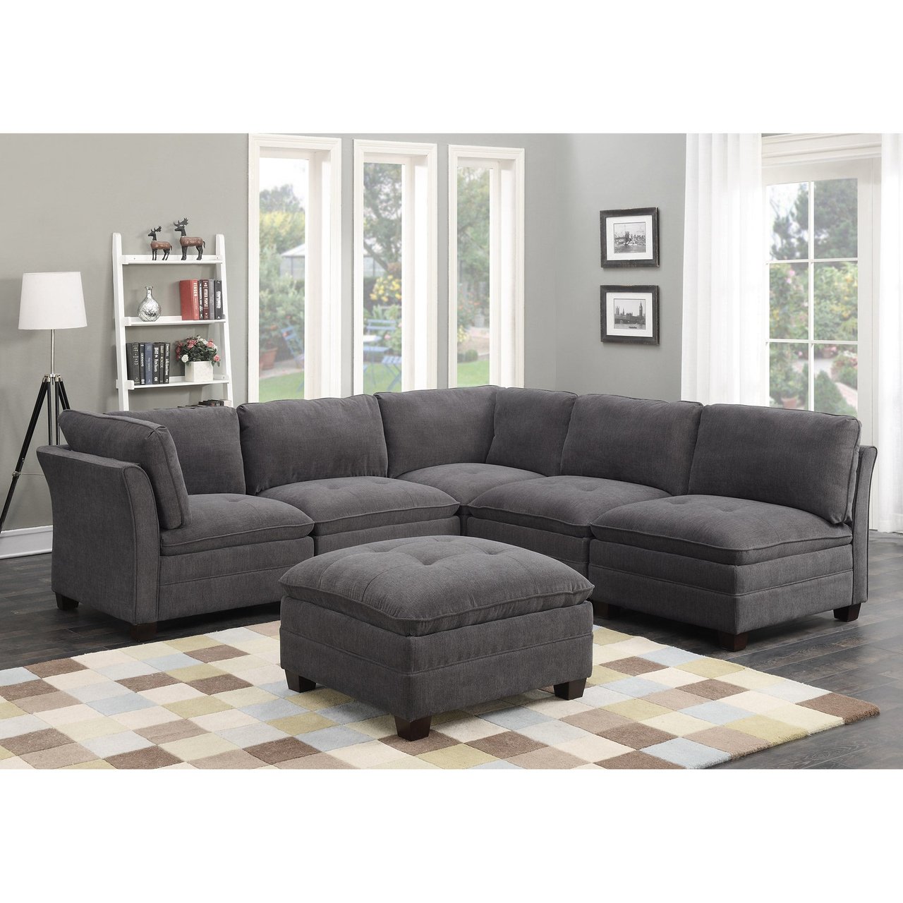 6-Piece Modular Fabric Sectional - Image 1