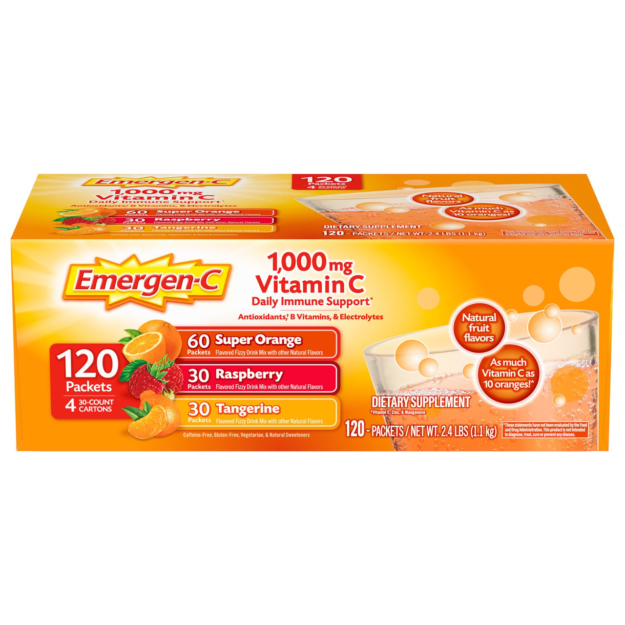 Emergen-C Vitamin C 1000mg 120ct Variety Pack - Image 1