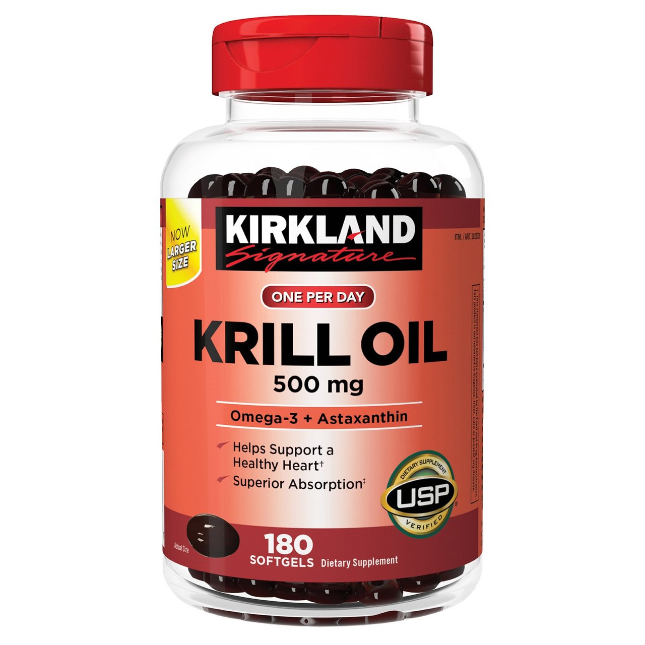 Kirkland Signature Krill Oil 500mg 180 Softgels - Image 1