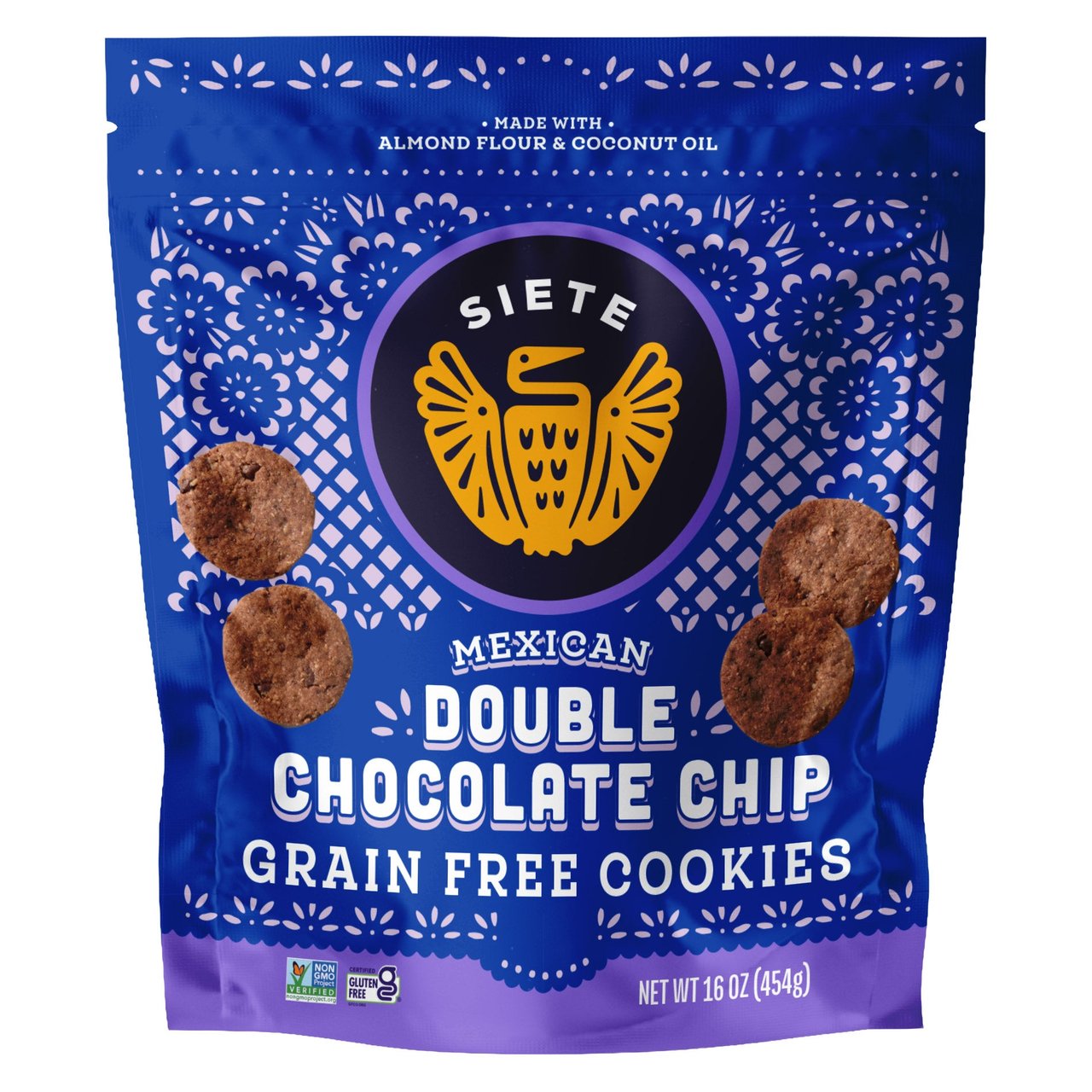Siete Mexican Double Chocolate Chip Grain Free Cookies, 16 oz - Image 1