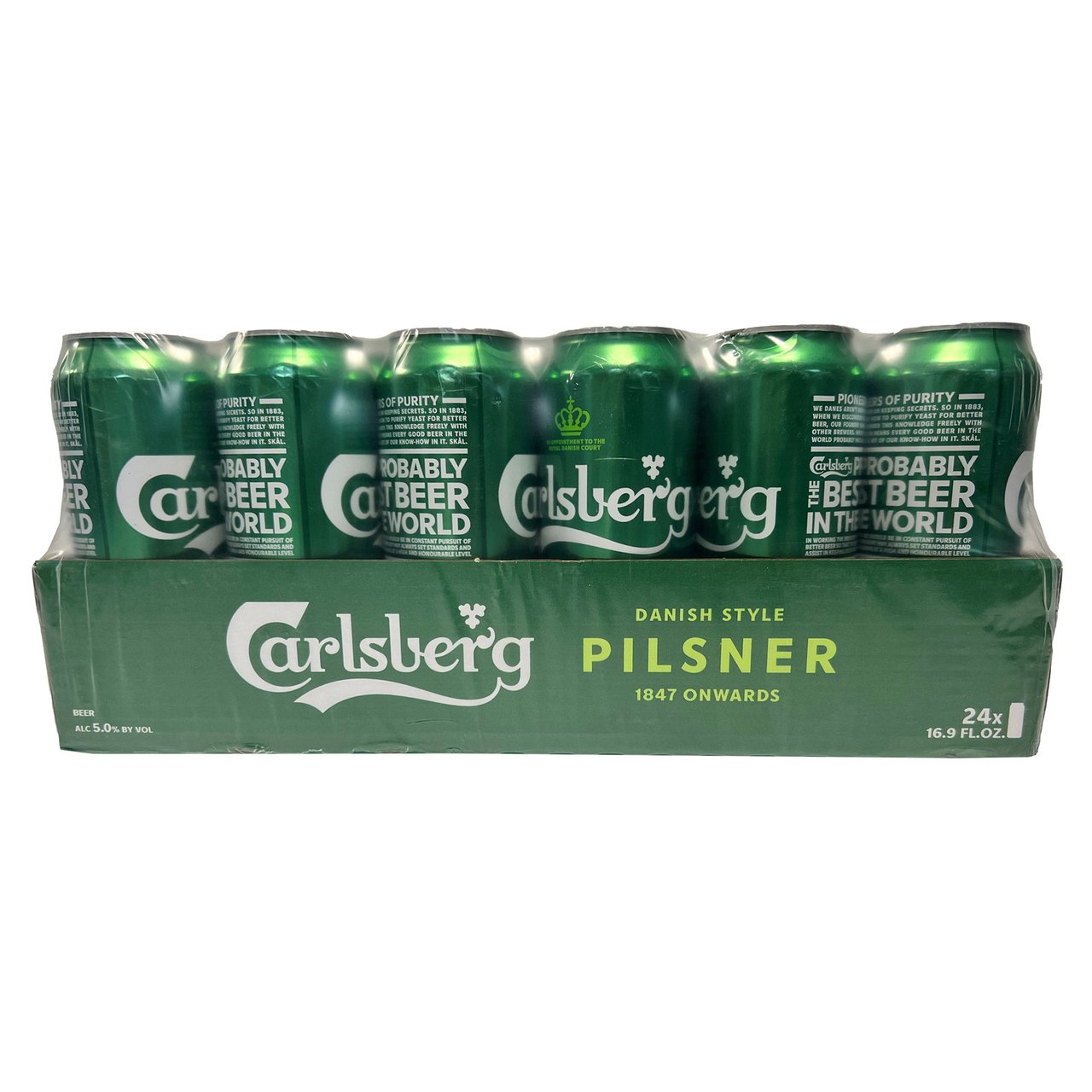 Carlsberg Danish Pilsner 24-Pack, 16 oz Cans (Case Sale Only) - Image 1