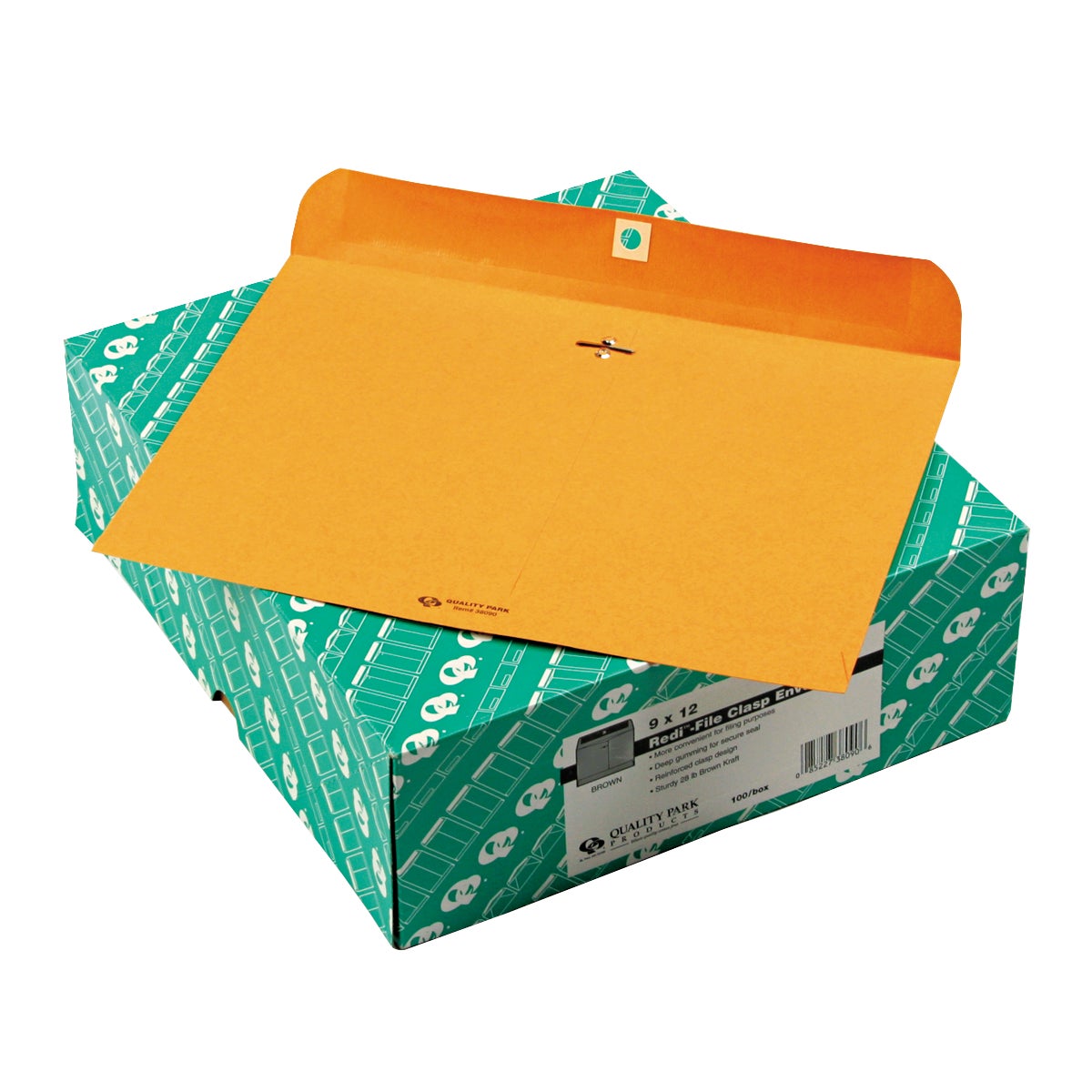 Quill Brand Kraft Clasp Envelopes, 9" x 12", 28 lb, Open Side, 100 CT - Image 1