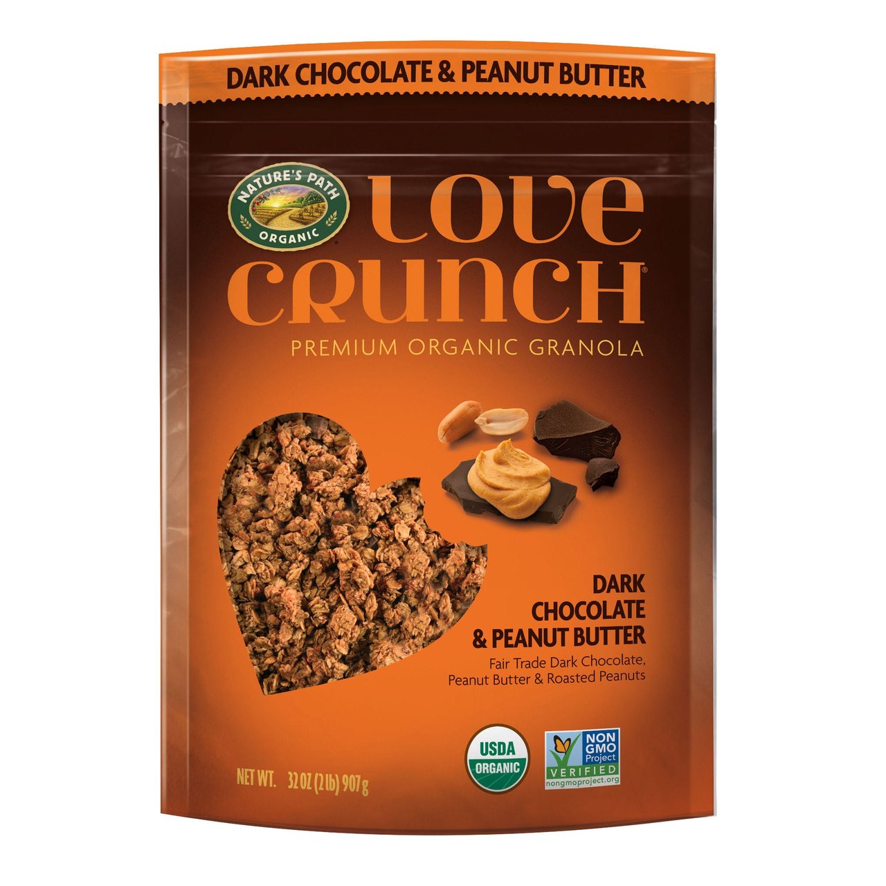 Nature's Path Organic Peanut Butter & Chocolate Love Crunch Granola, 32 oz Bag