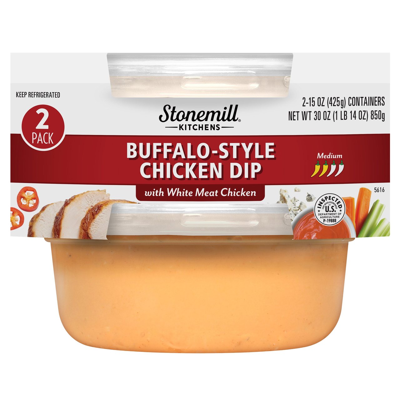 Stonemill Kitchens Buffalo Style Chicken Dip, 2/15 oz - Image 1