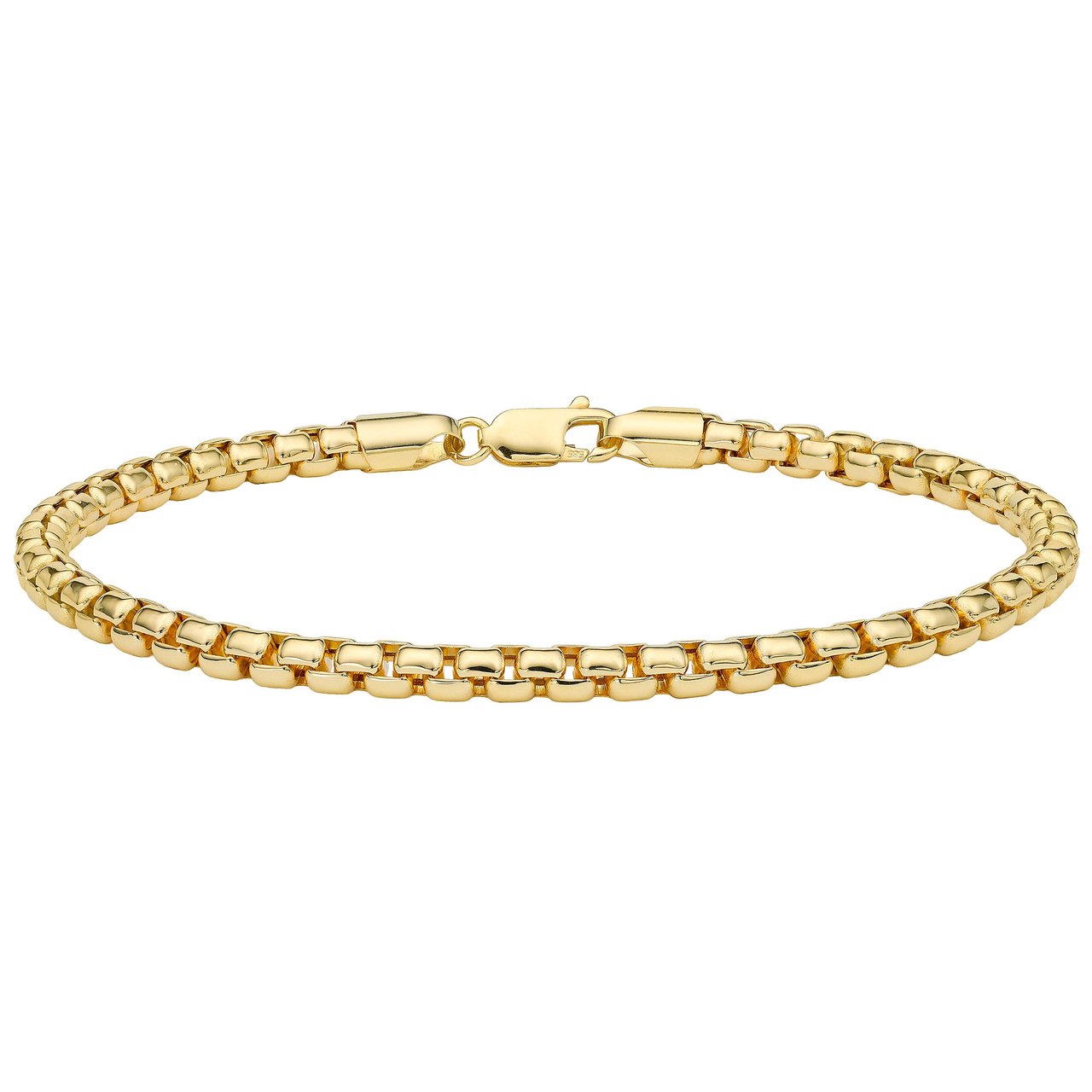 14KT Yellow Gold 8.5" Round Box Bracelet Made in Italy - Image 1