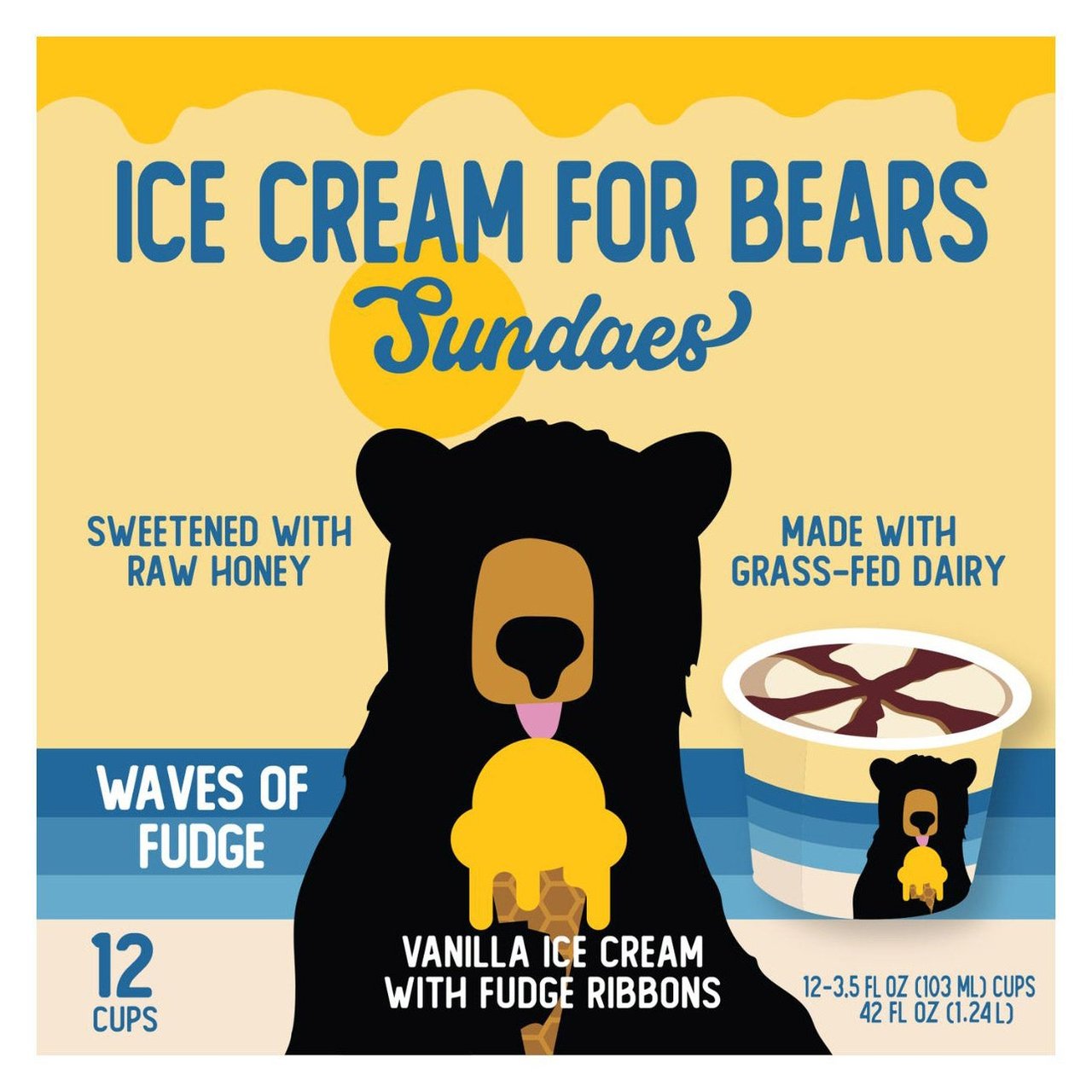ICE CREAM FOR BEARS WAVES OF FUDGE SUNDAE 12 COUNT BOX - Image 1