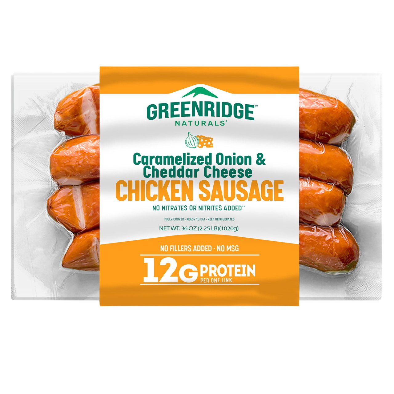 GREENRIDGE CKN SAUSAGE CHEDDAR & ONION 2.25 LBS - Image 1