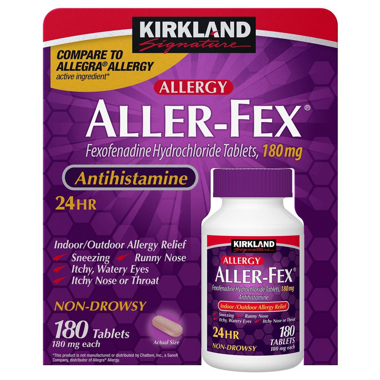 Kirkland Signature Aller-Fex 180mg Tablets, 180 Count - Image 1
