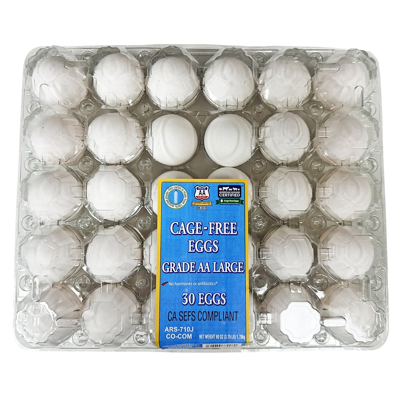 Cage-Free Large Eggs, USDA Grade AA, 30 Count (2.5 Dozen) - Image 1