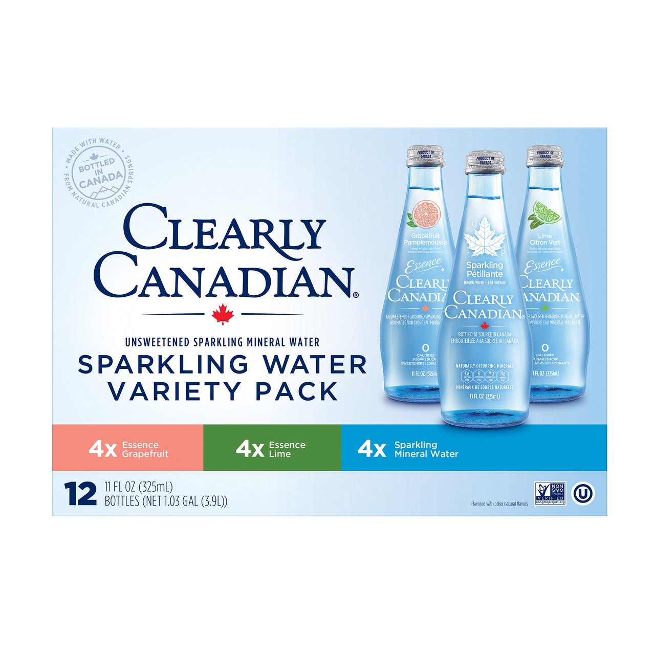 Clearly Canadian Sparkling Water Variety Pack, 12 ct / 11 oz - Image 1