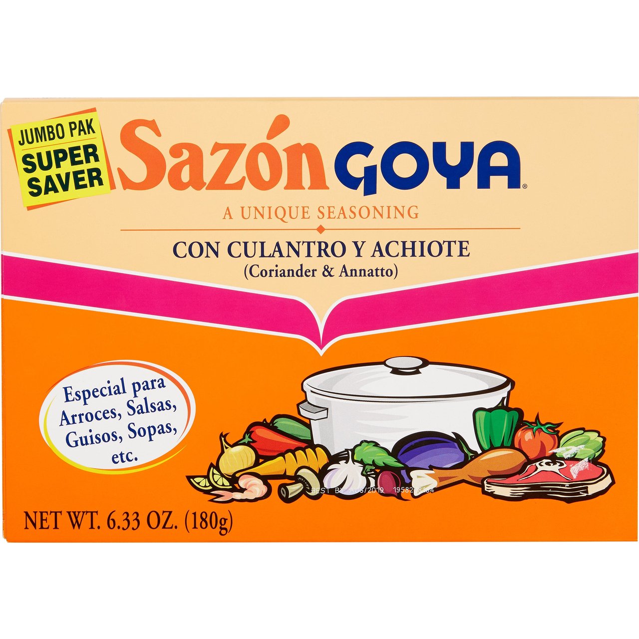 Goya Sazón Culantro y Achiote Seasoning Packets, 6.33 oz