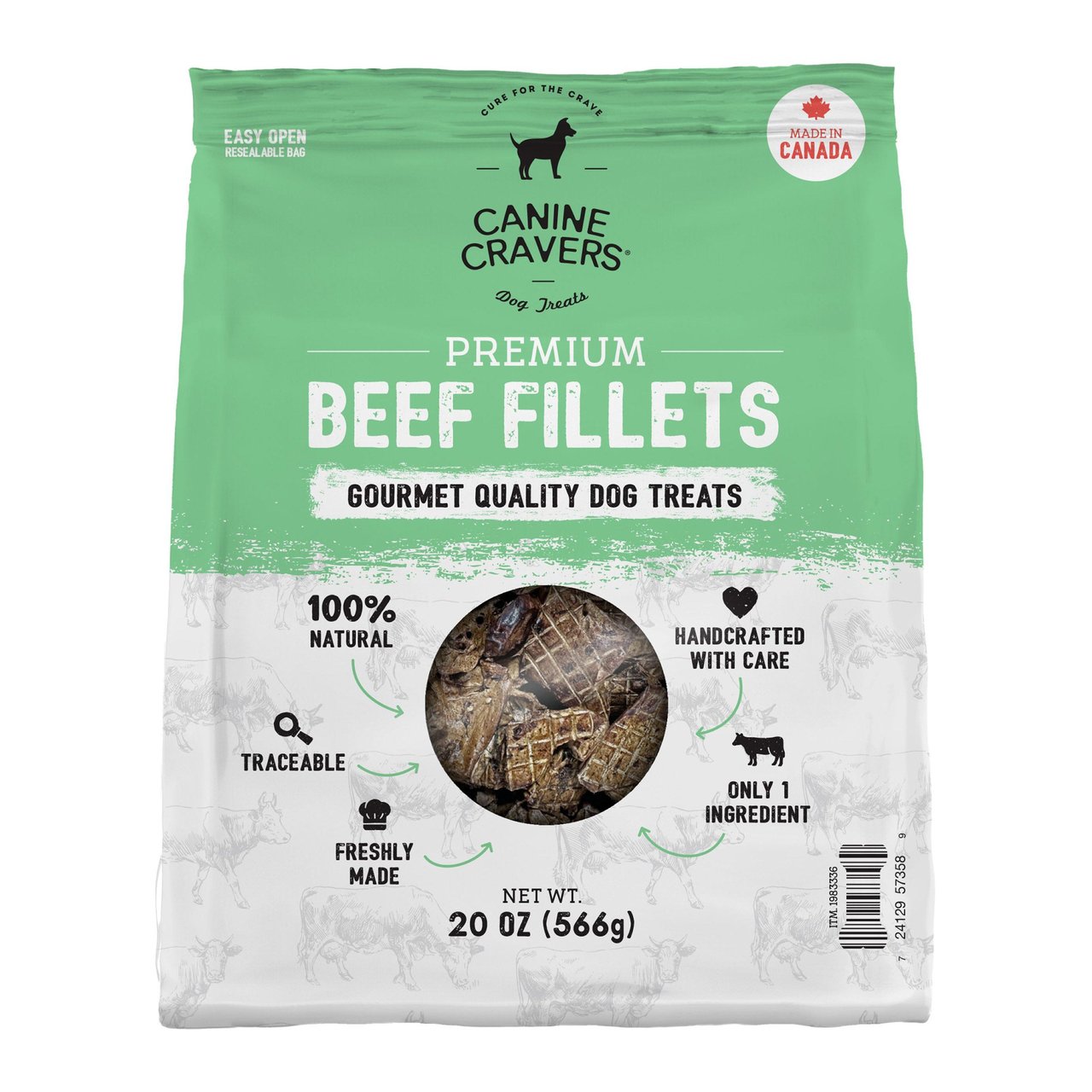 Canine Cravers Premium Beef Treats 20 oz (1.25 lbs) - Image 1