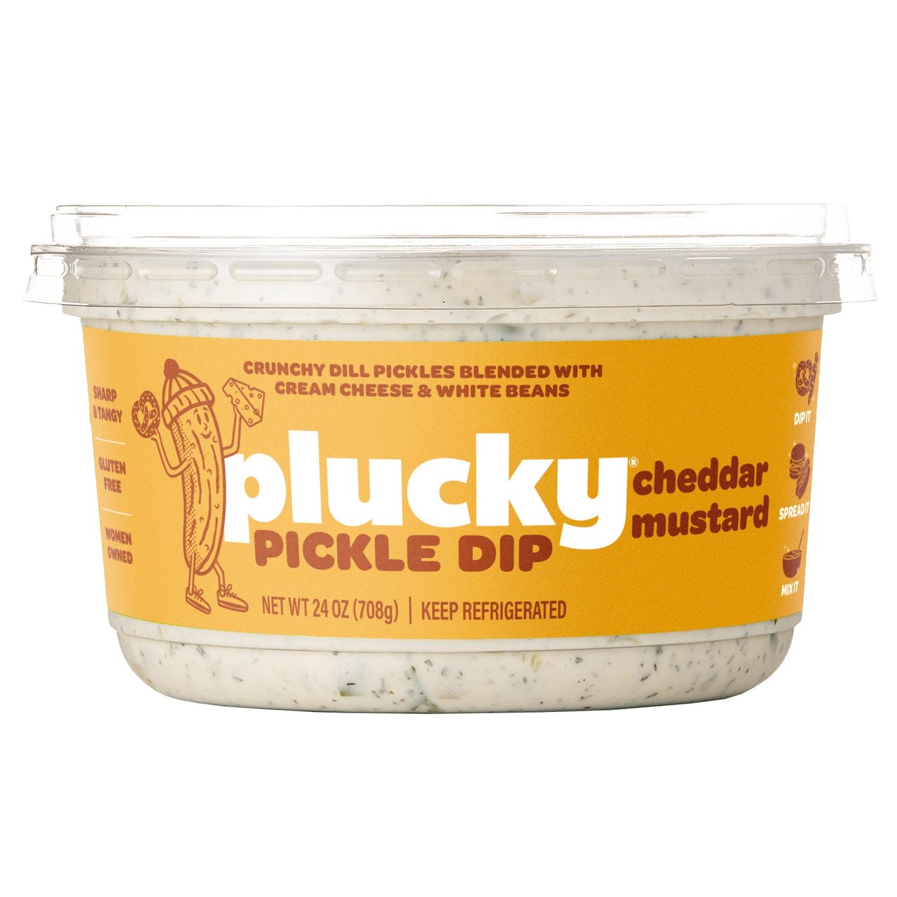 Plucky Pickle Dip Cheddar Mustard, 24 oz - Image 1