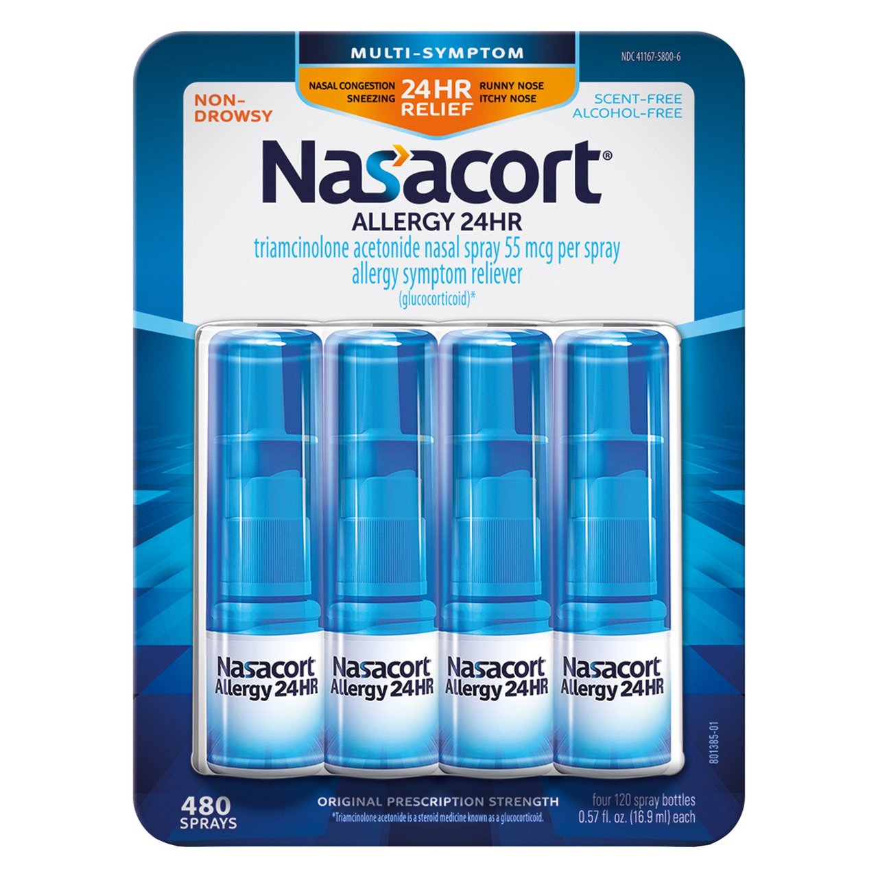 Nasacort Allergy 24HR, 4 x 120 Sprays - Image 1