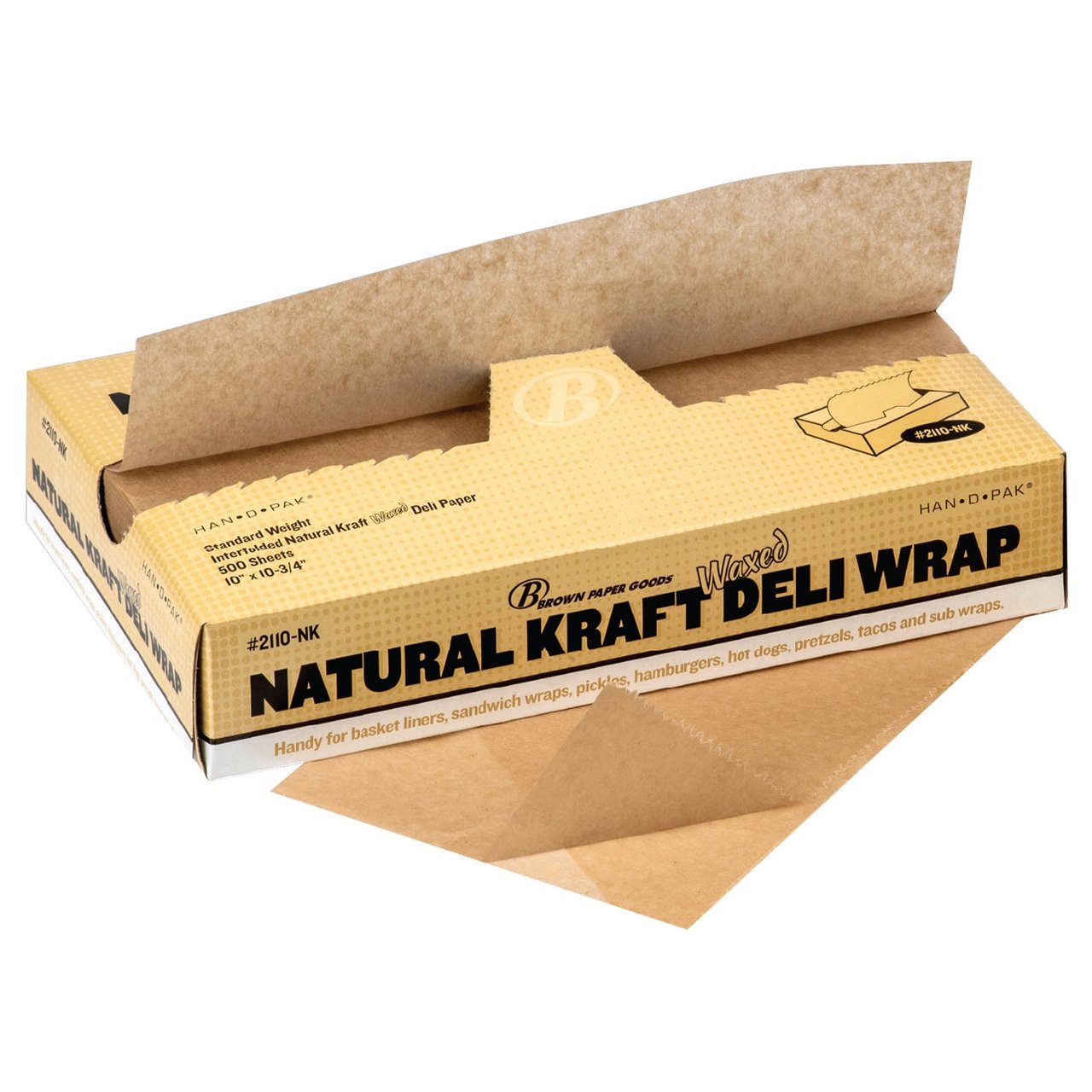 Han-D-Pak Natural 10" x 10.75" Deli Paper Kraft 500 CT