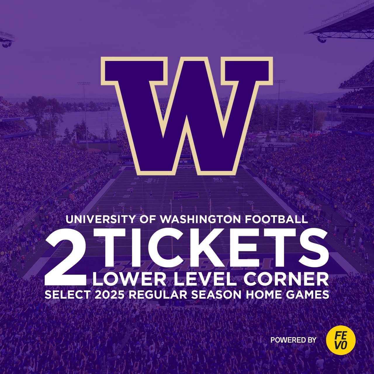 NCAA - UW Football 2 Lower Level Tickets (Non-Refundable)