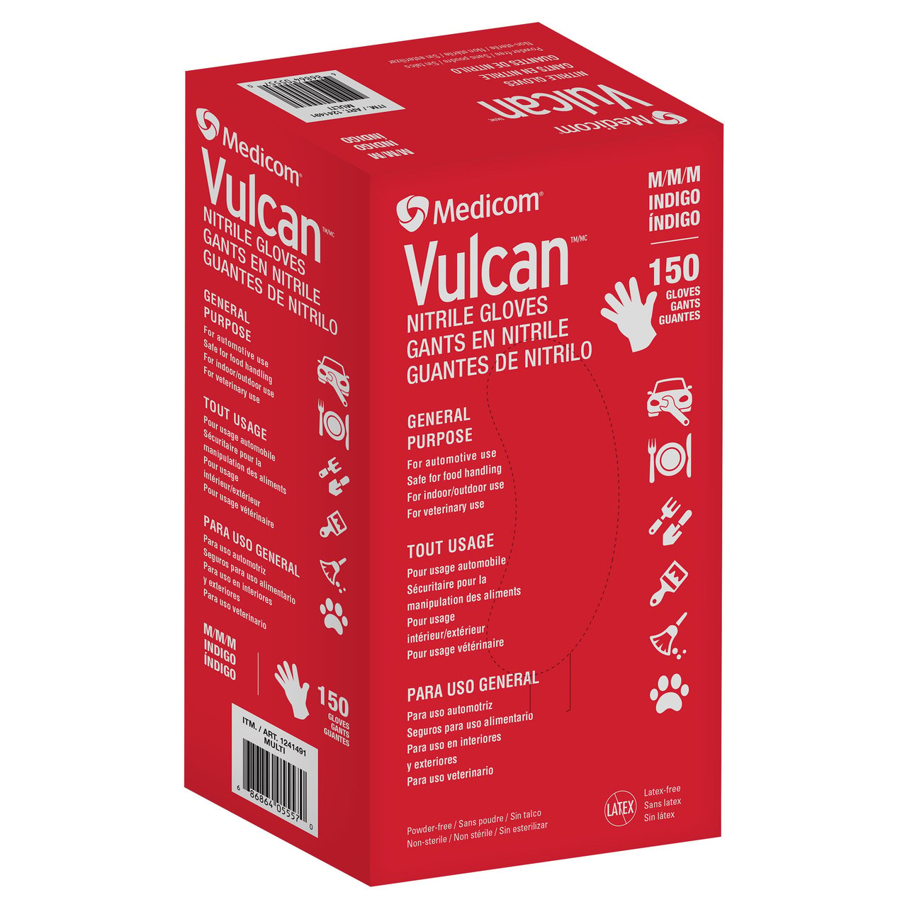 Vulcan Nitrile + Powder Free Gloves 150-Count Medium - Image 1