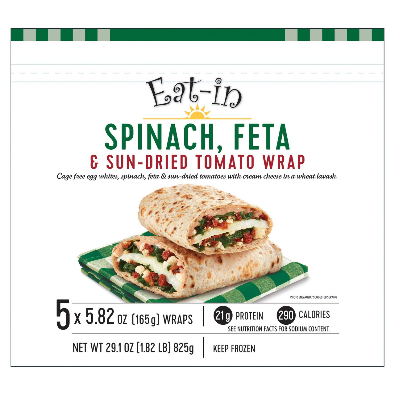 Eat-In Foods Spinach Feta Wrap 5/5.8 oz (1.81 lbs) - Image 1