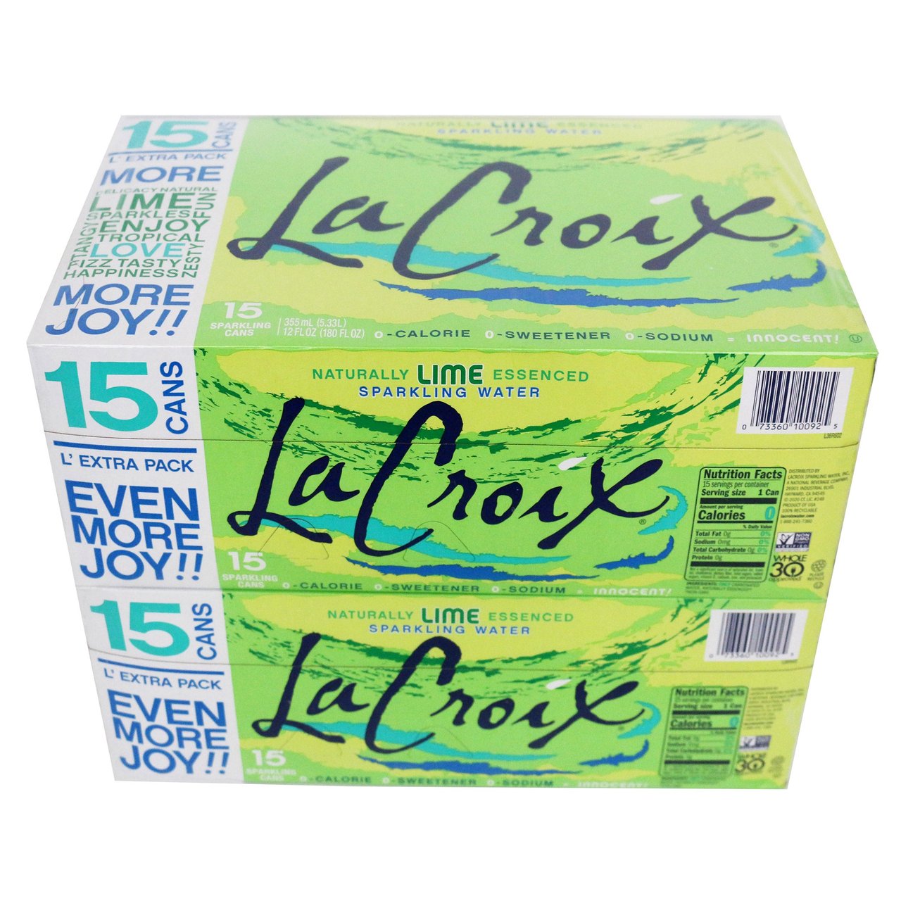 LaCroix Lime Sparkling Water 30/12 Ounce Cans - Image 1