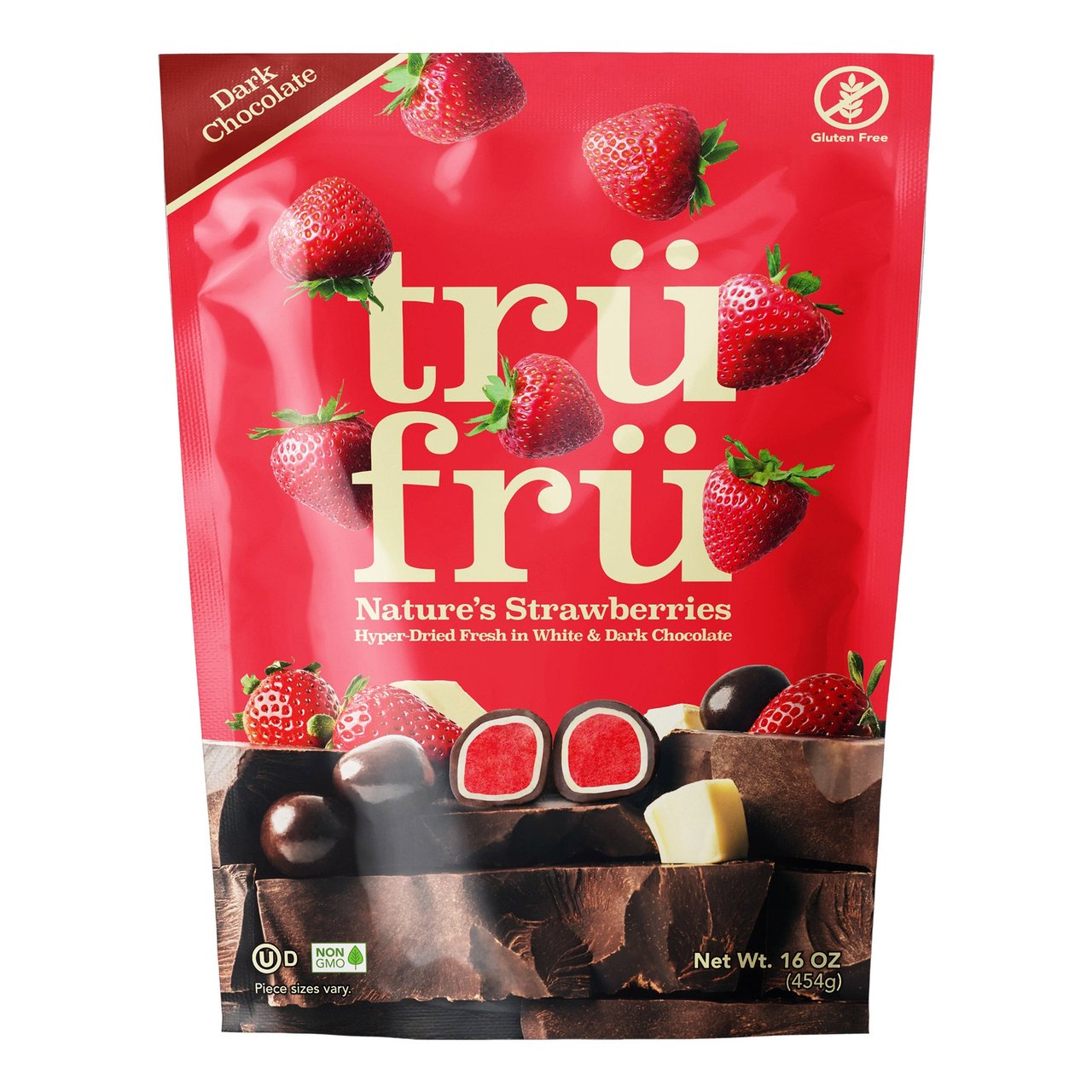 Tru Fru Strawberries White & Dark Chocolate 16 Ounces - Image 1