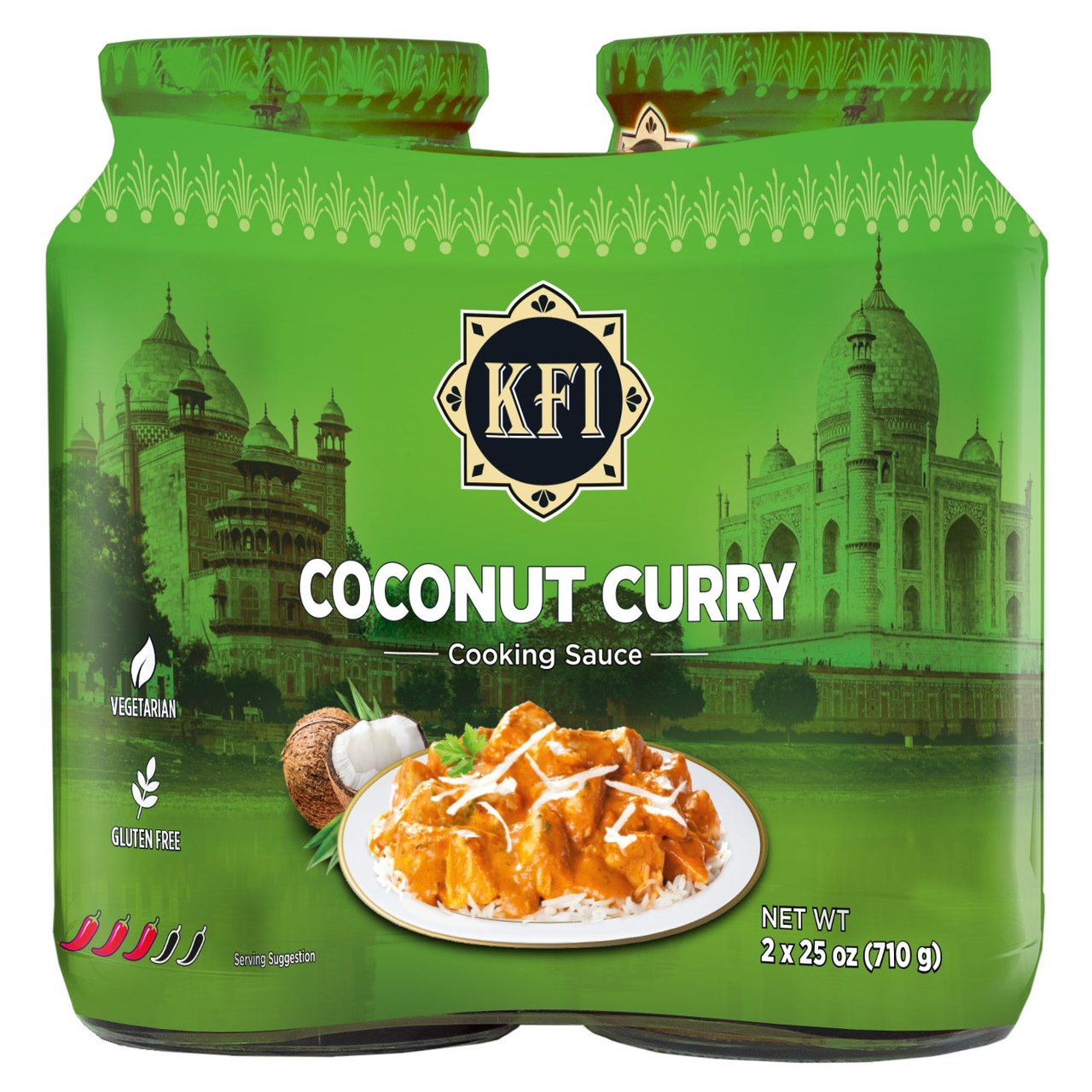 KFI Coconut Curry Cooking Sauce, 2 x 22 oz