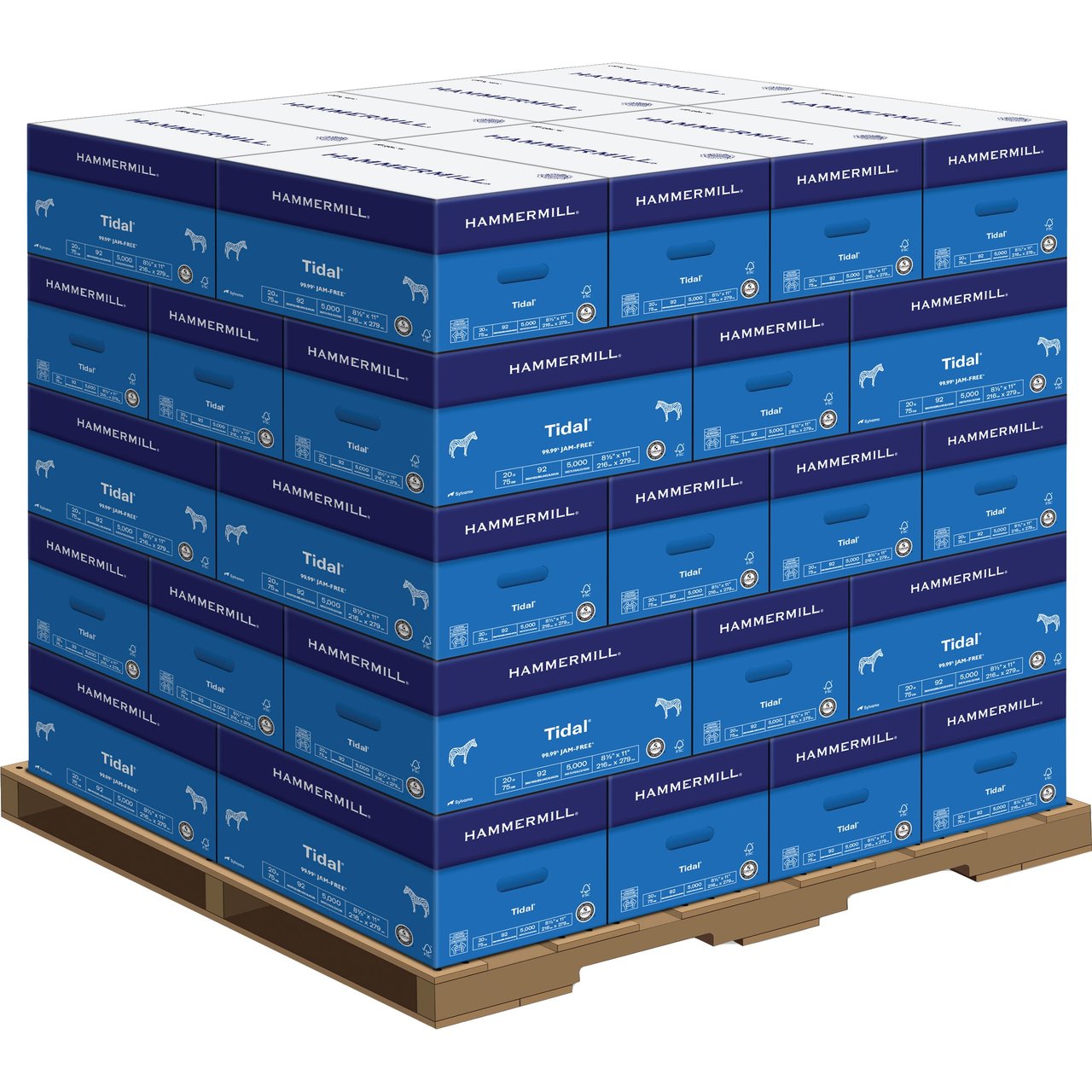 Hammermill Tidal MP Copy Paper, 8.5" x 11", 20 lb, 92 Bright, 40-Carton Pallet (HAM162008PLT) - Image 1
