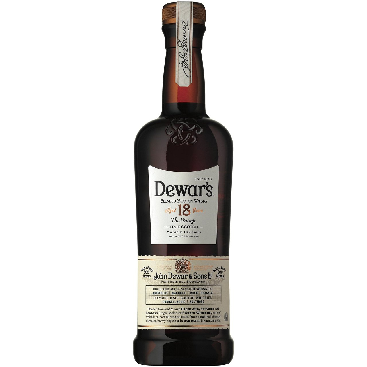 Dewar's 18 Year Old Speyside Blended Scotch Whisky 750ml