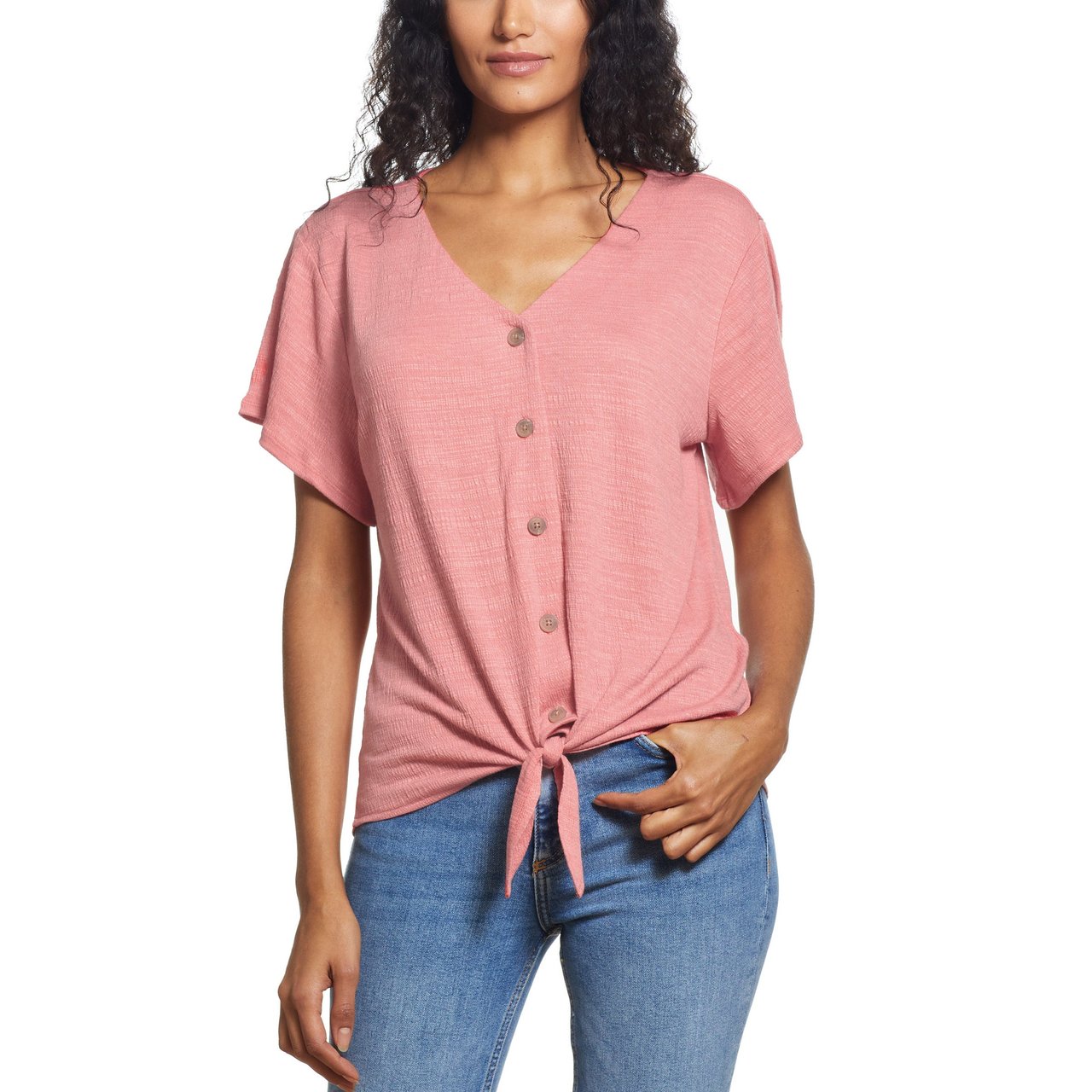Weatherproof Vintage Ladies' Tie Front Top - Image 1