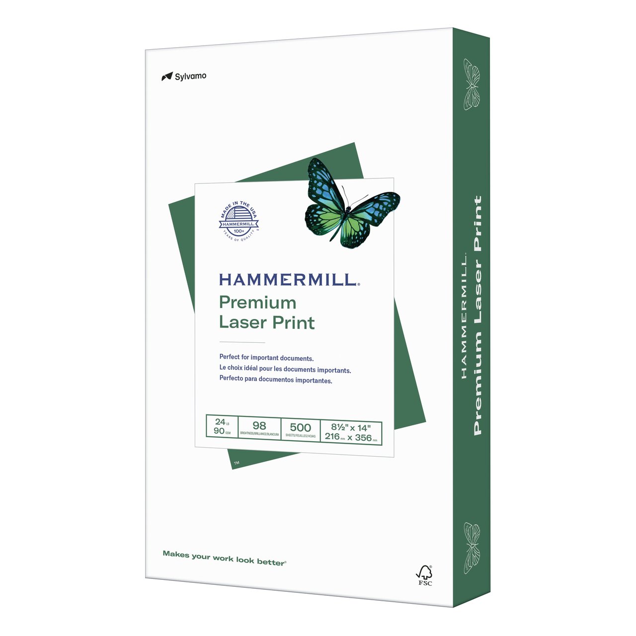 Hammermill Laser Print Paper, 8.5" x 14", 24 lb, 94 Brightness, 500 Sheets
