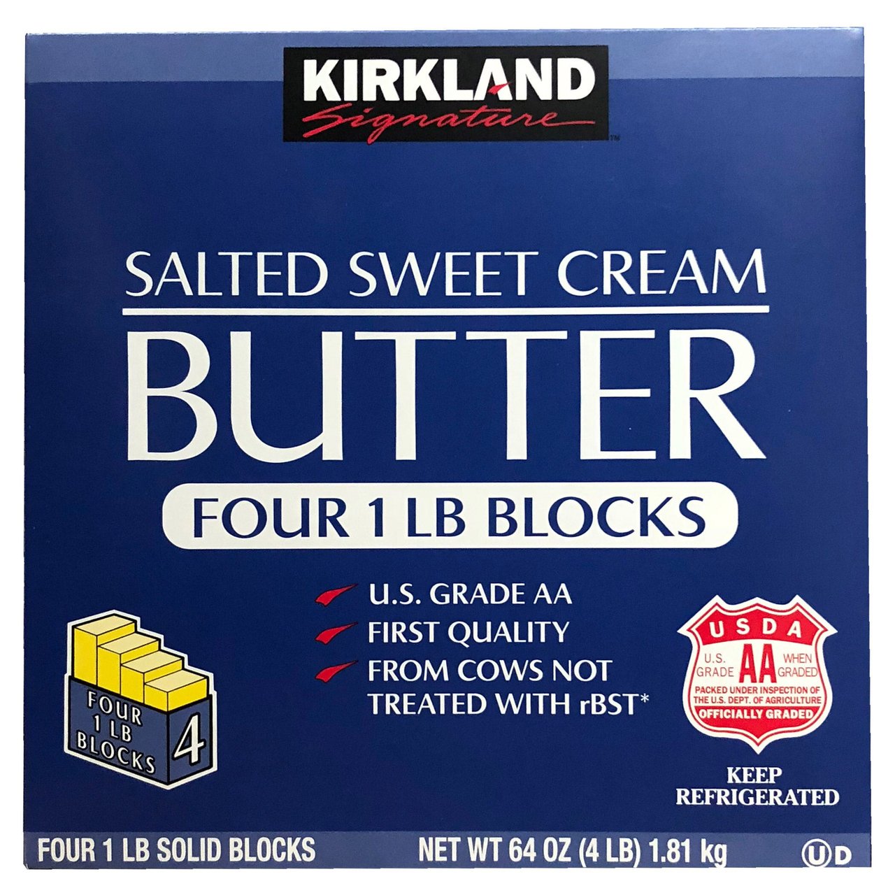 Kirkland Signature Butter Solids 4/1 lb. - Image 1