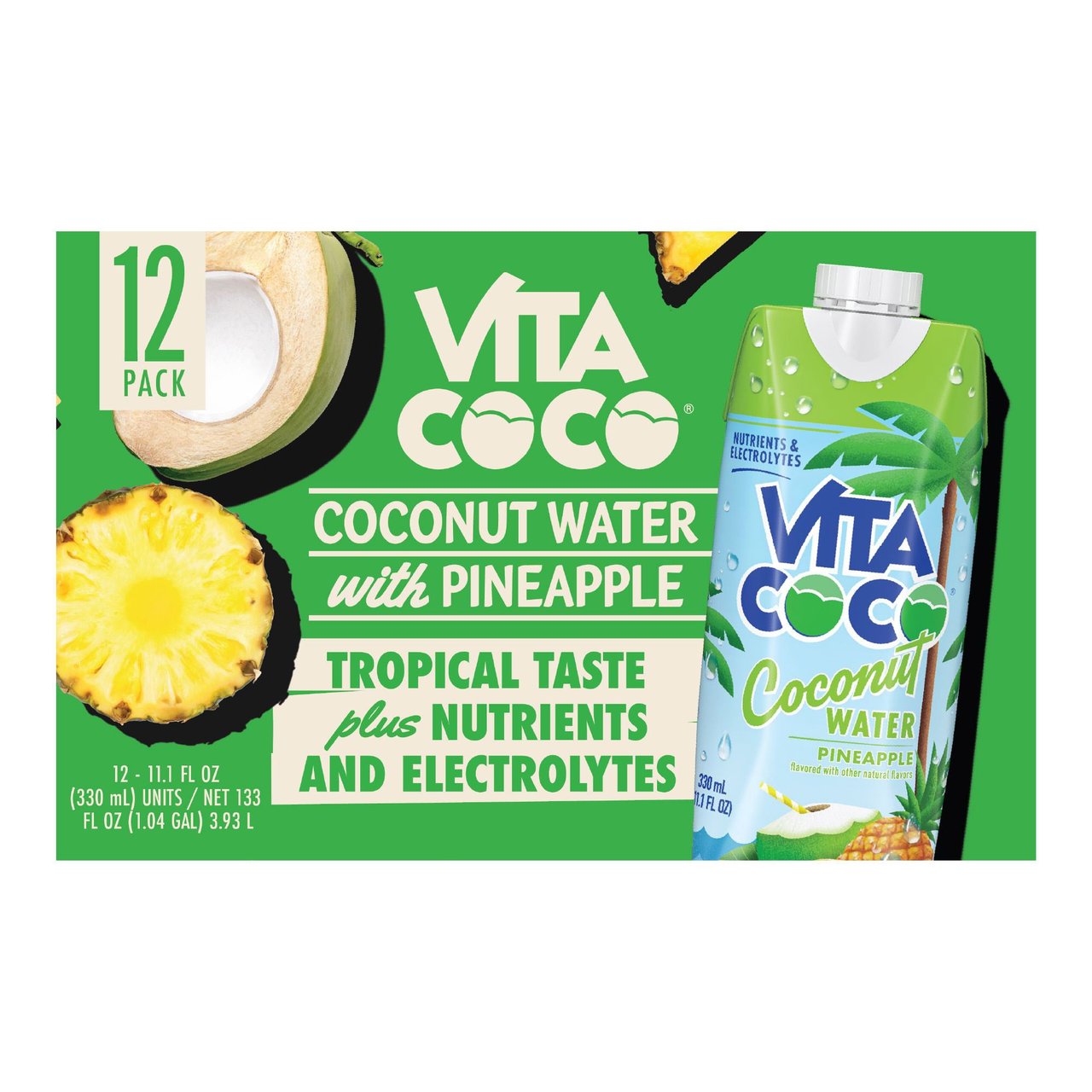 Vita Coco Pineapple Coconut Water 12/11.1 oz - Image 1