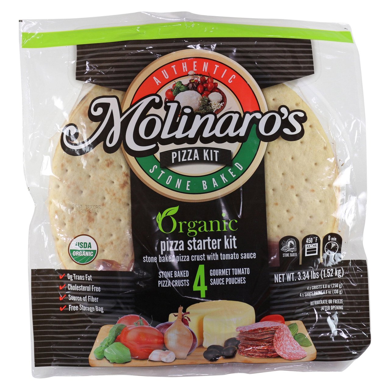 Molinaro's Organic Pizza Starter Kit 4 Pack 3.34 lb - Image 1