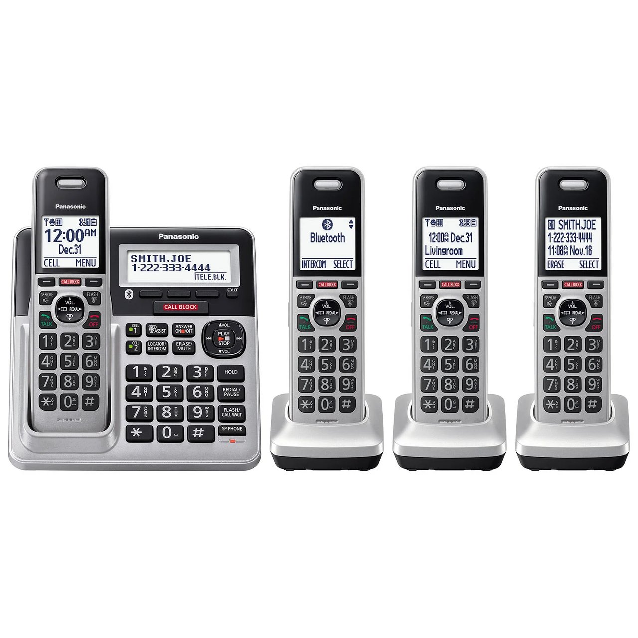 Panasonic KX-TG994SK DECT 6.0 Bluetooth 4-Handset Phone Bundle - Image 1