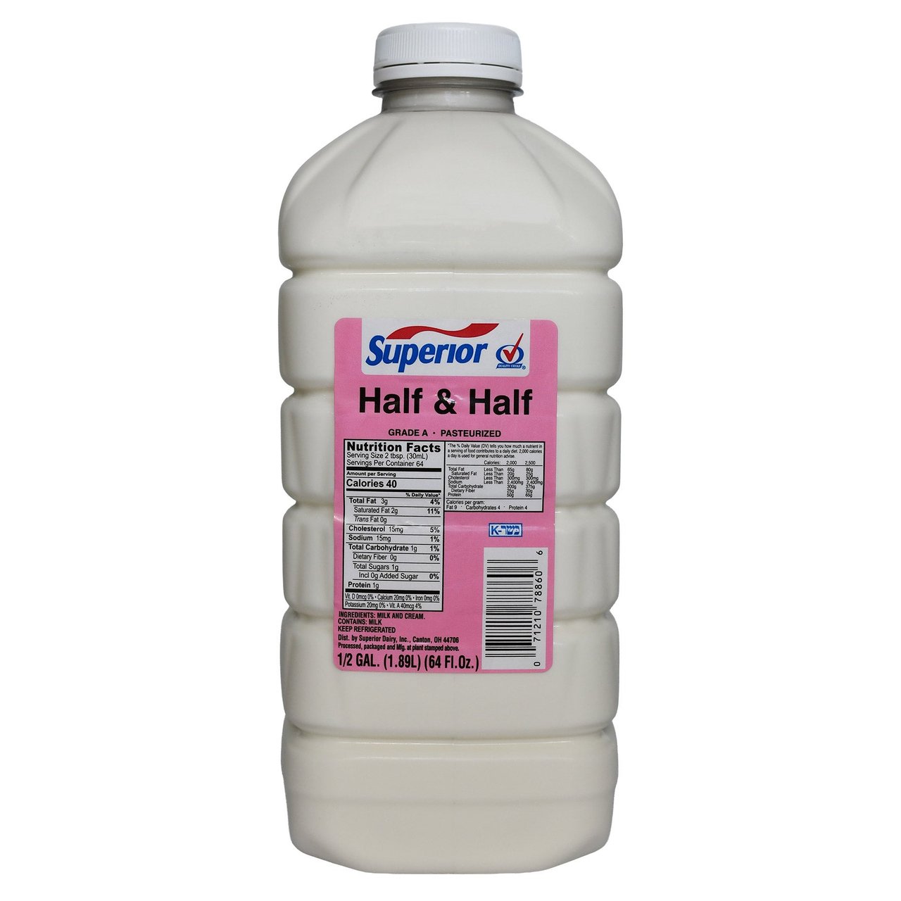 Superior Half & Half 64 Ounce Carton - Image 1