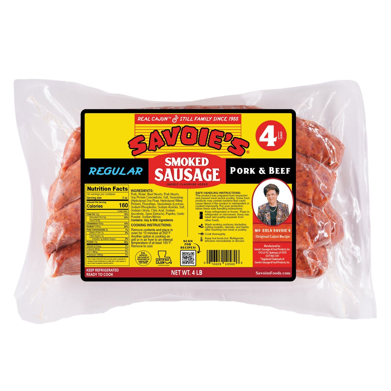 Savoie's Smoked Mixed Sausage Mild 4 lb - Image 1