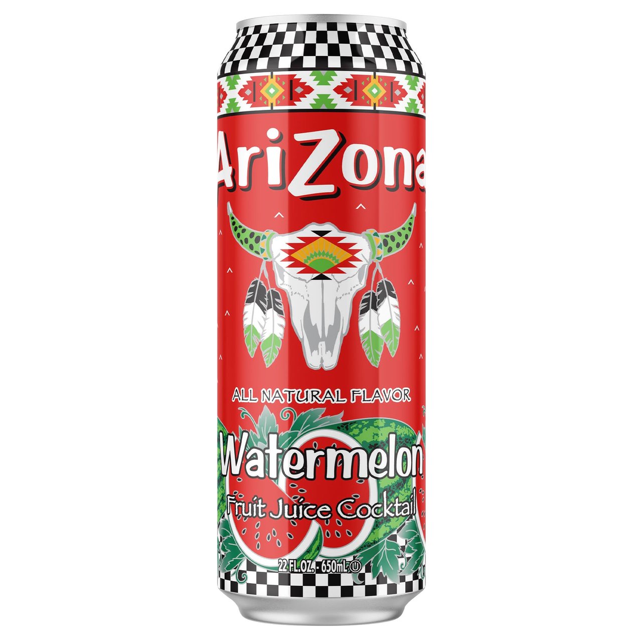 AriZona Watermelon Fruit Juice Cocktail, 24 Pack, 22 fl oz Cans - Image 1