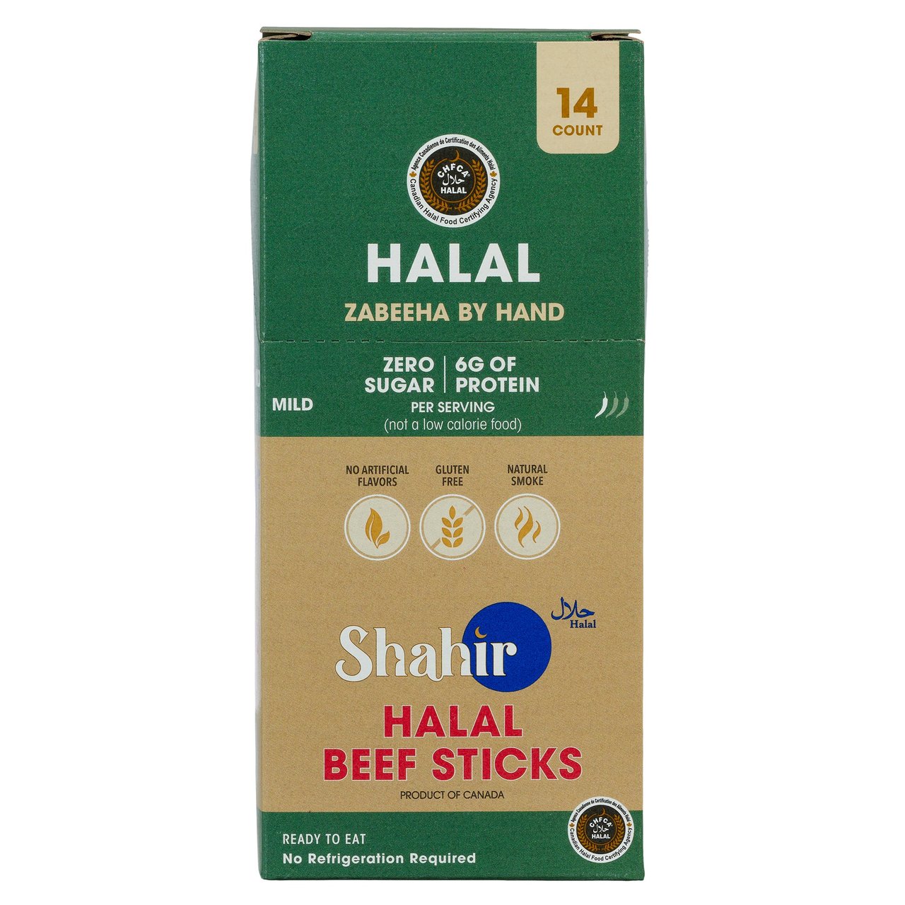 Shahir Halal Beef Sticks, Mild, 14 Count, 0.71 oz Each - Image 1