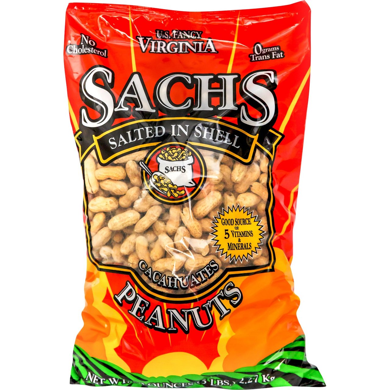 Sachs Fancy Virginia In-Shell Peanuts, Salted, 80 oz - Image 1