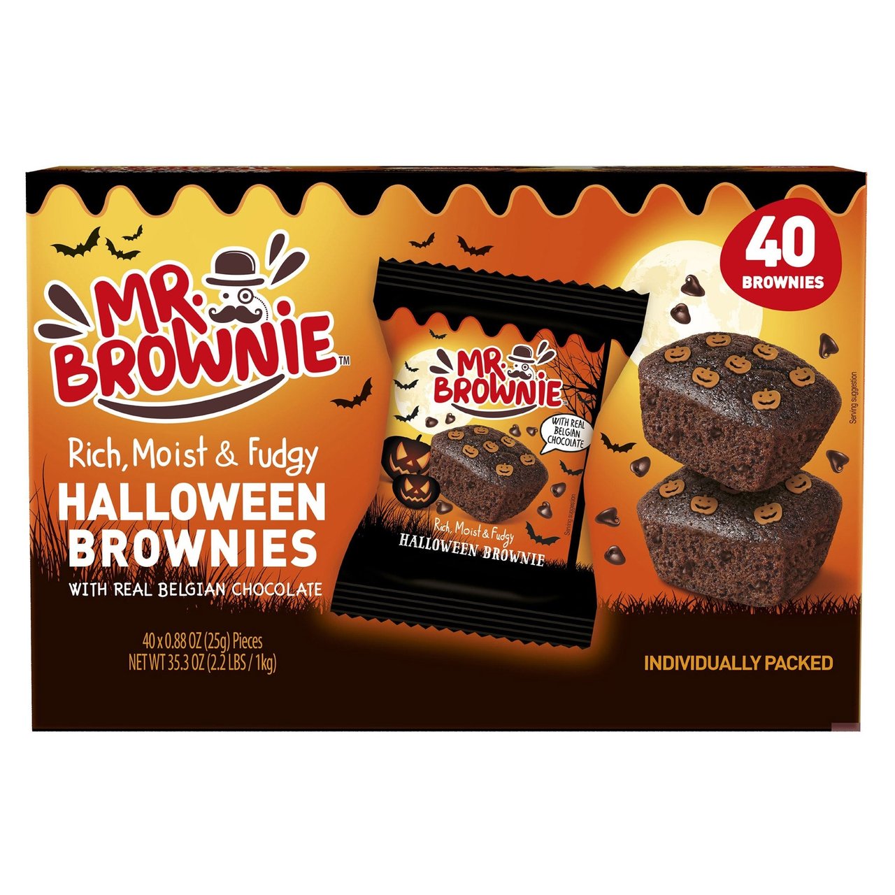 Mr. Brownie Halloween Brownies 40 Pack 0.88 Ounces Each (#1927804